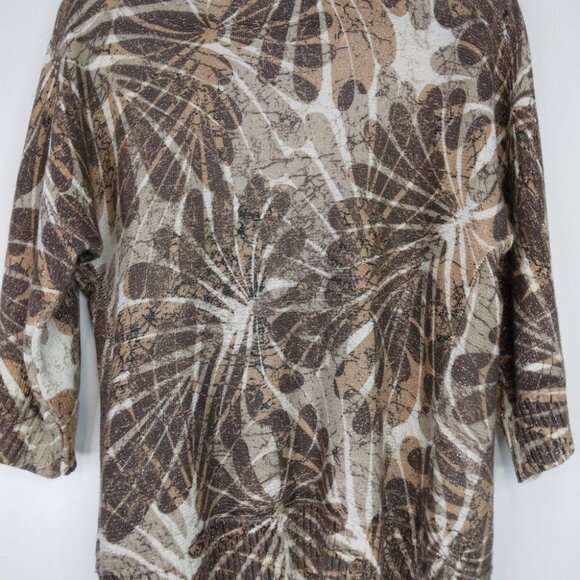 Chico's Metallic  Open Front Cardigan Brown Size 1 - Picture 7 of 10